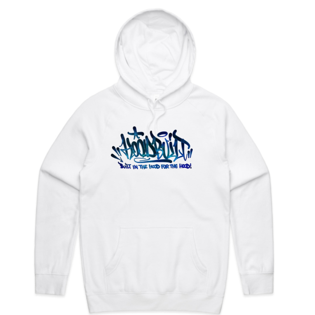 Adults Blue font faded Hoodies