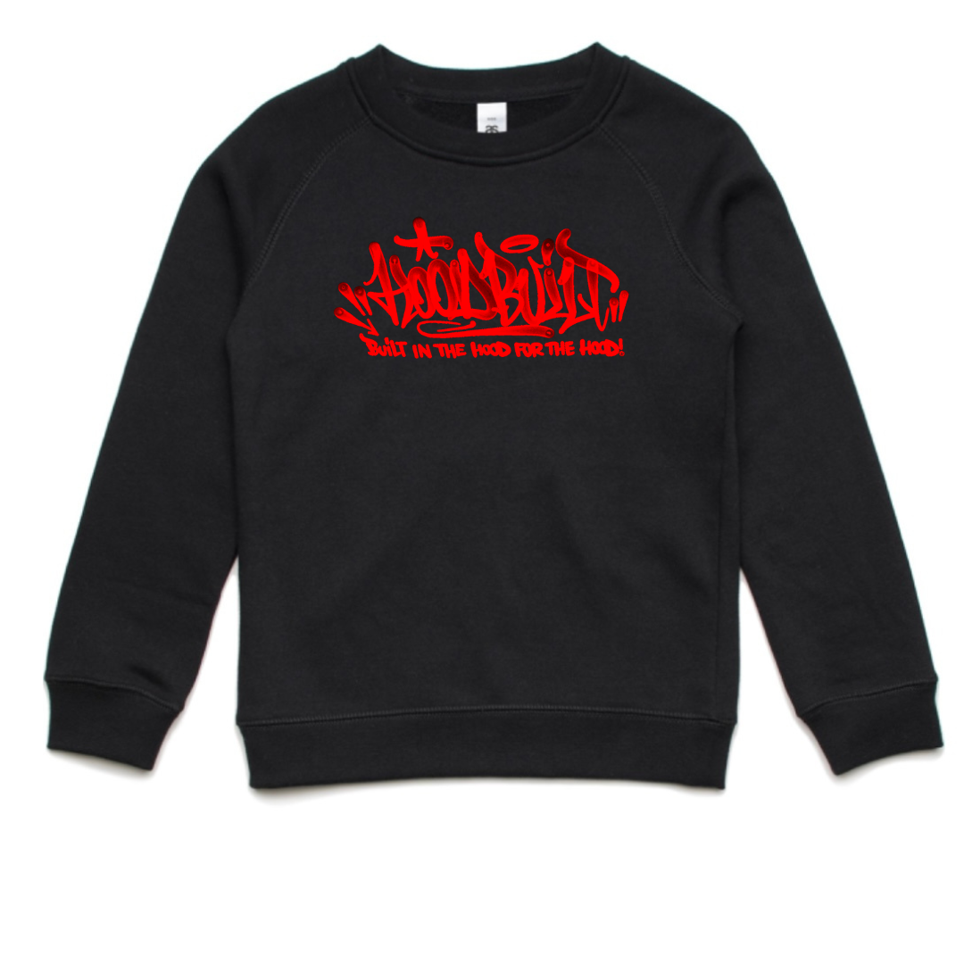 Faded Kids Black Crewnecks