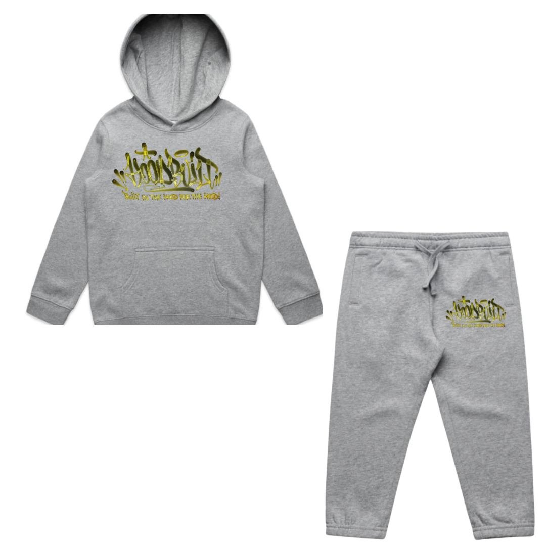 Faded Kids Grey Hooded Tracksuit