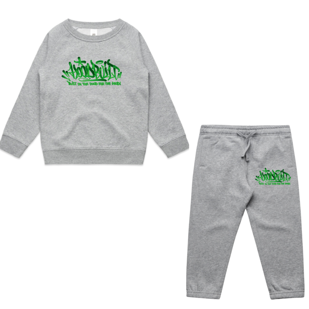 Faded Kids Grey Crewneck Tracksuit