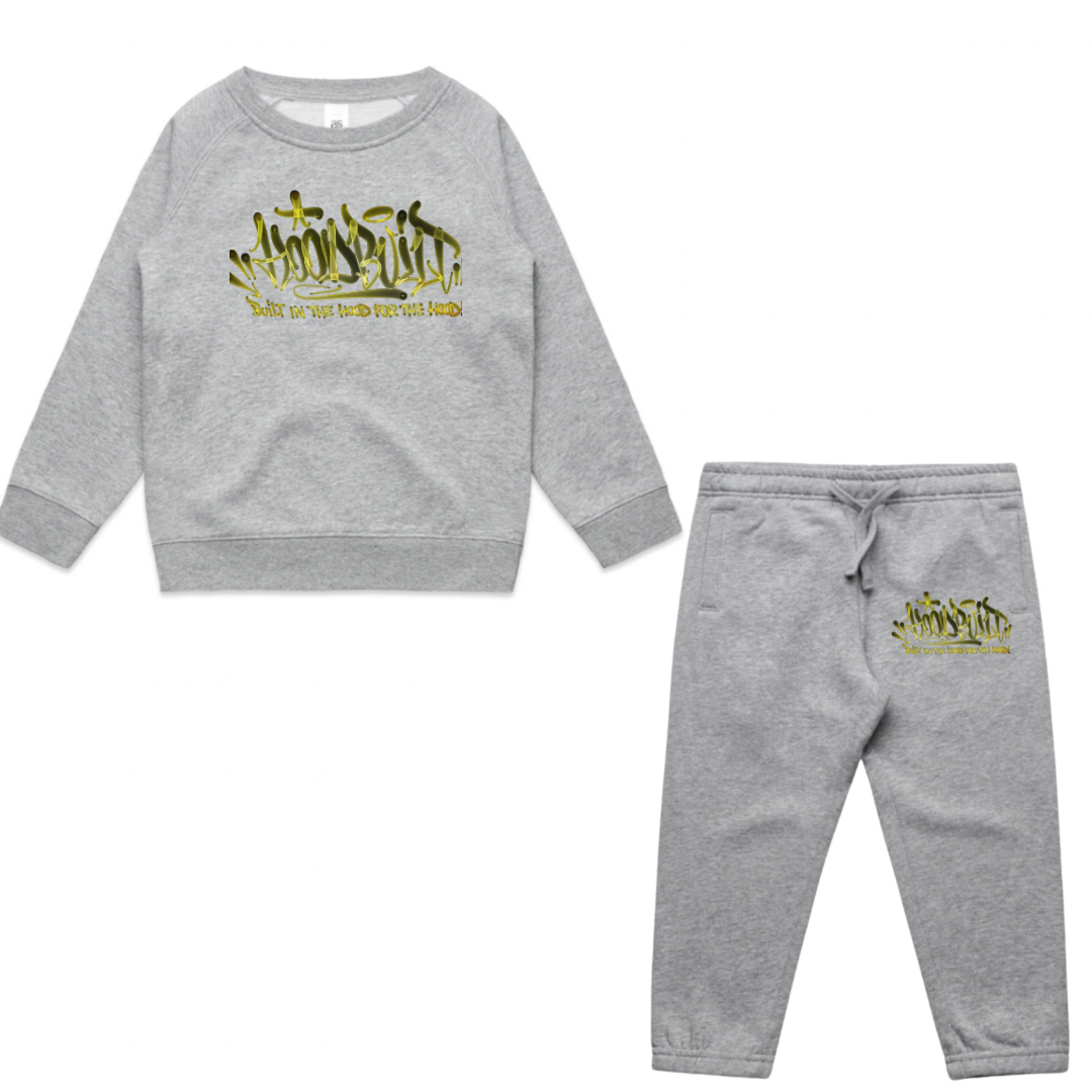 Faded Kids Grey Crewneck Tracksuit