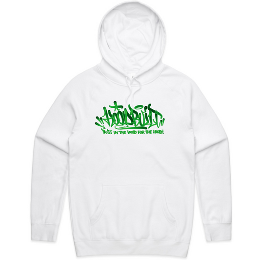 Adults Green Font Faded Hoodies