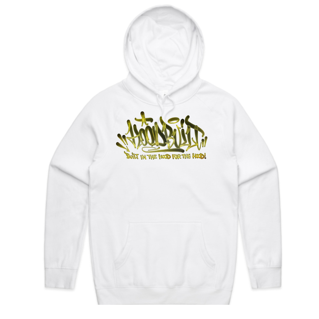 Adults Yellow Font Faded Hoodies