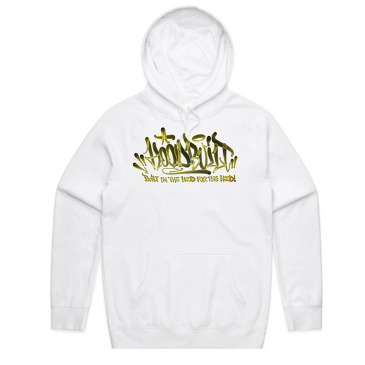 Adults Yellow Font Faded Hoodies
