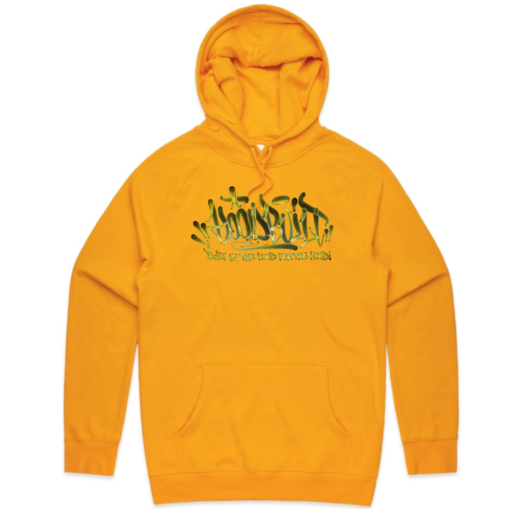 Adults Yellow Font Faded Hoodies