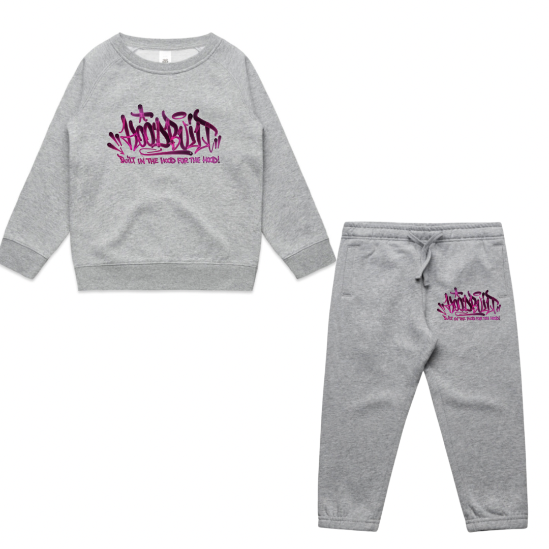 Faded Kids Grey Crewneck Tracksuit