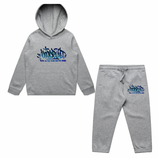 Faded Kids Grey Hooded Tracksuit