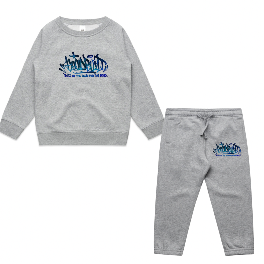 Faded Kids Grey Crewneck Tracksuit