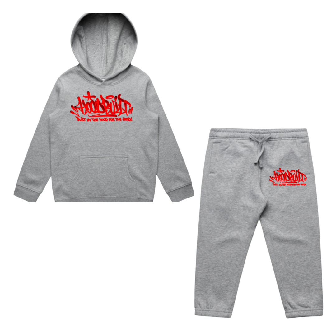 Faded Kids Grey Hooded Tracksuit