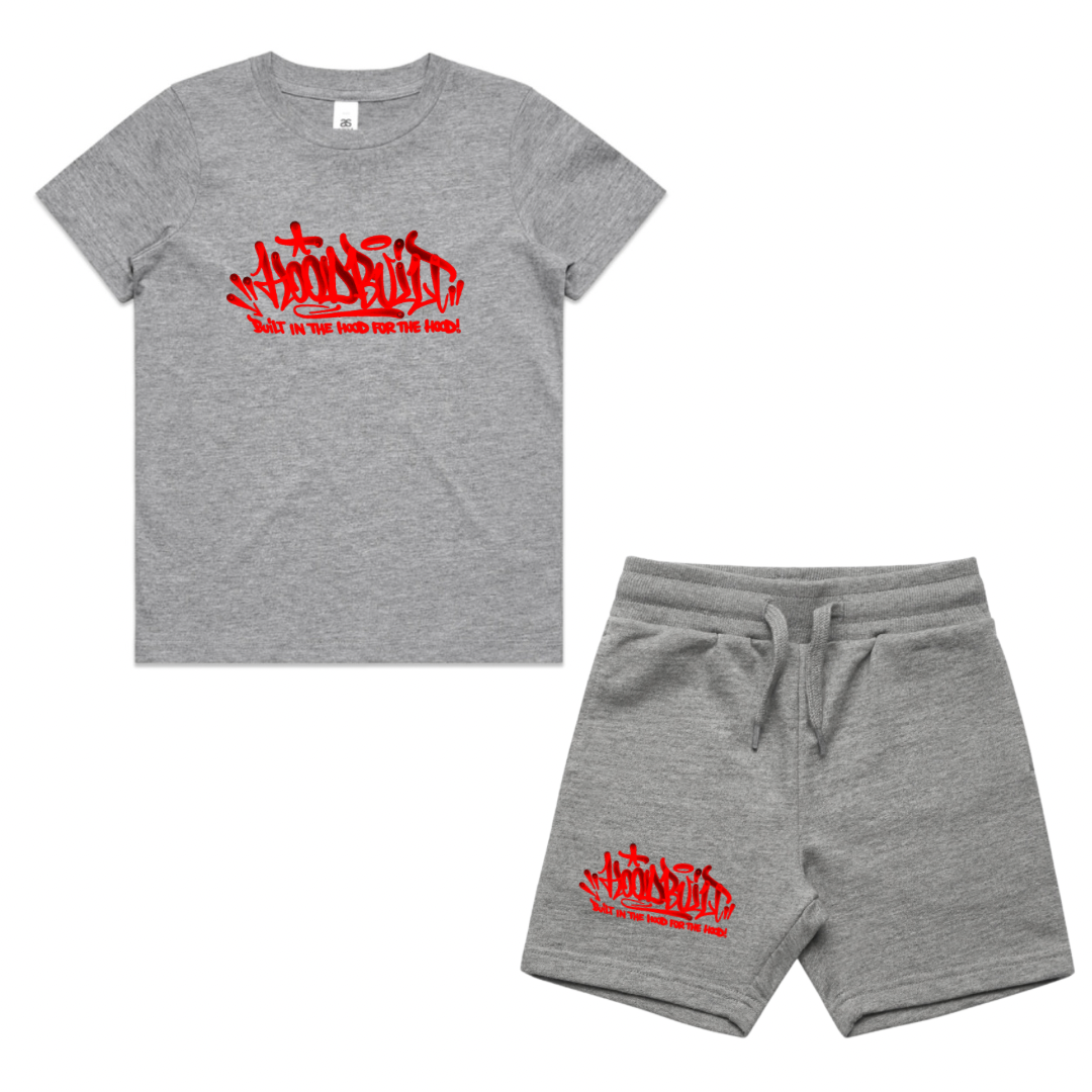 Faded Kids Grey T-Shirt & Shorts Tracksuit