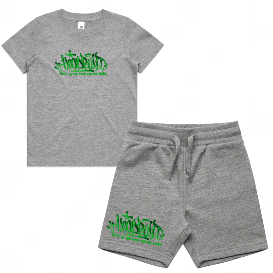 Faded Kids Grey T-Shirt & Shorts Tracksuit