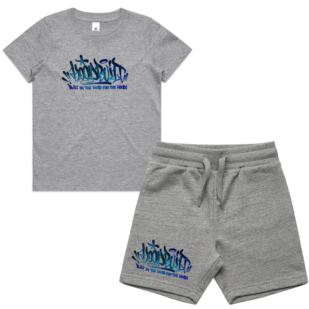 Faded Kids Grey T-Shirt & Shorts Tracksuit