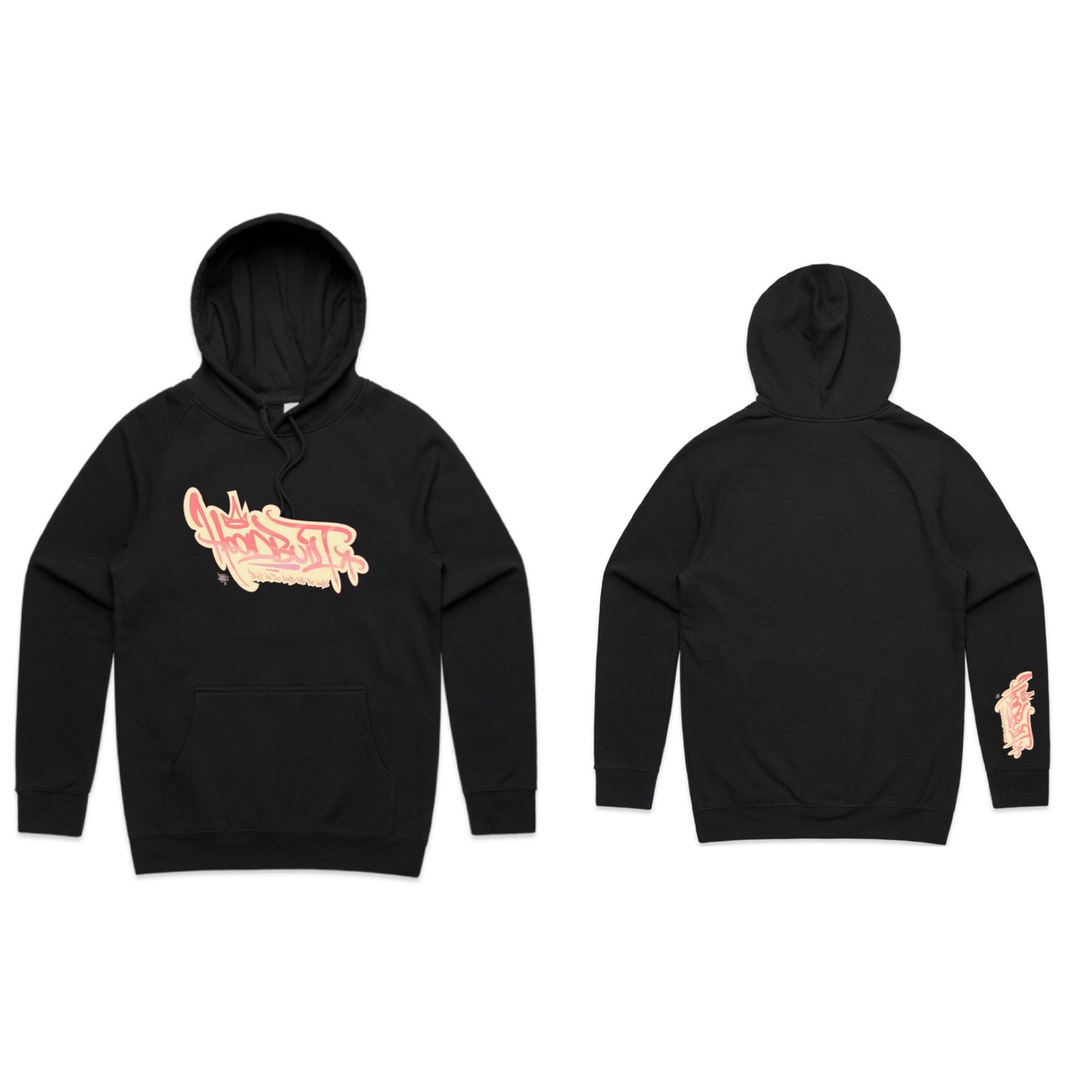 Adults black EVOLUTION hoodies.