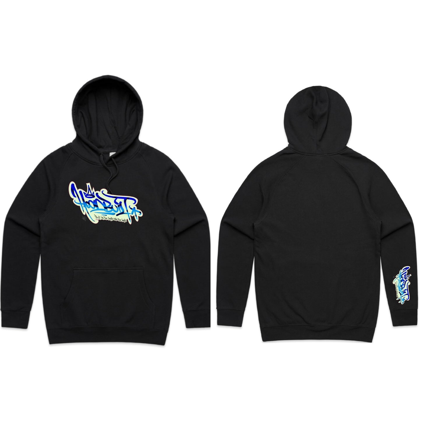 Adults black EVOLUTION hoodies.