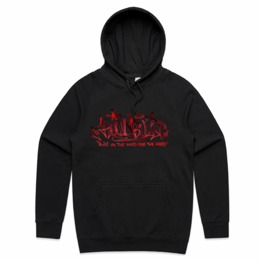 Adults Red font Faded Hoodies