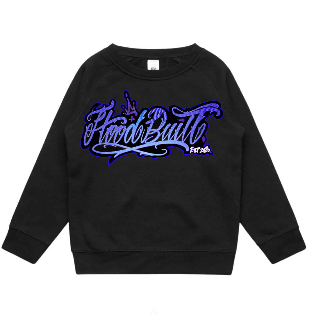 Kids Black Scripture Crewnecks