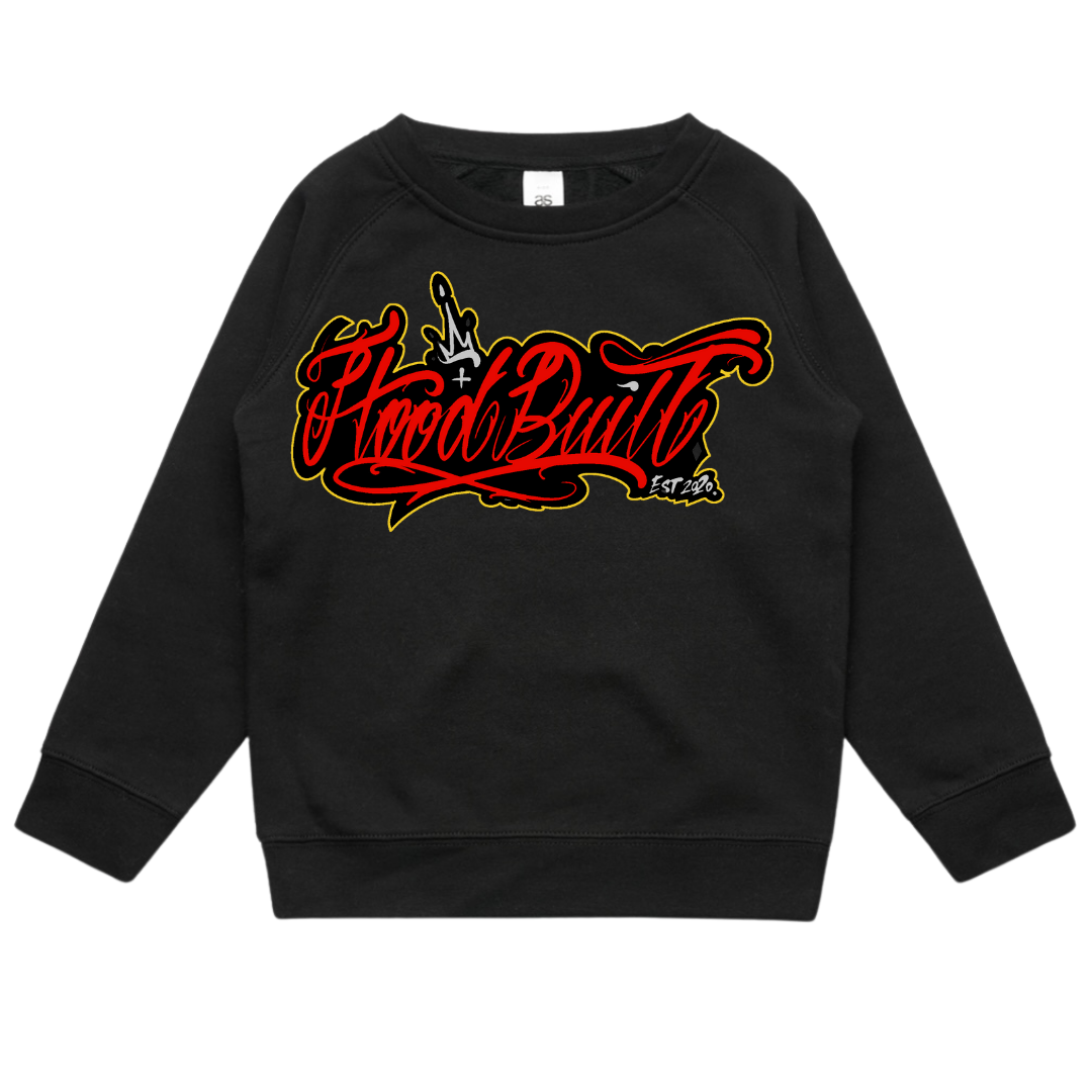 Kids Black Scripture Crewnecks