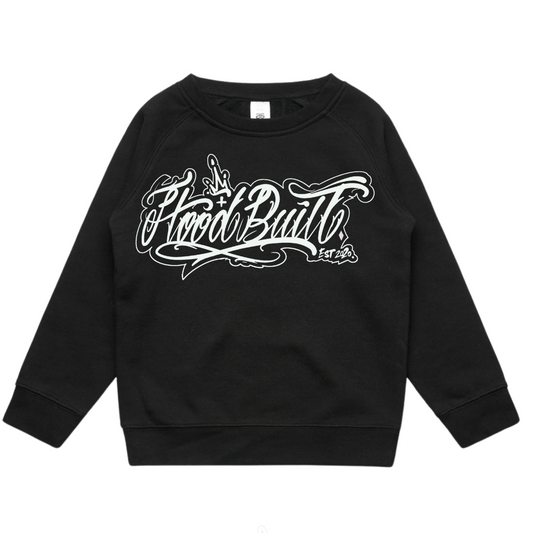 Kids Black Scripture Crewnecks