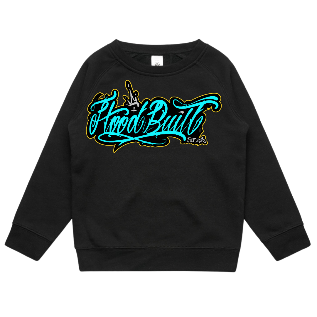 Kids Black Scripture Crewnecks