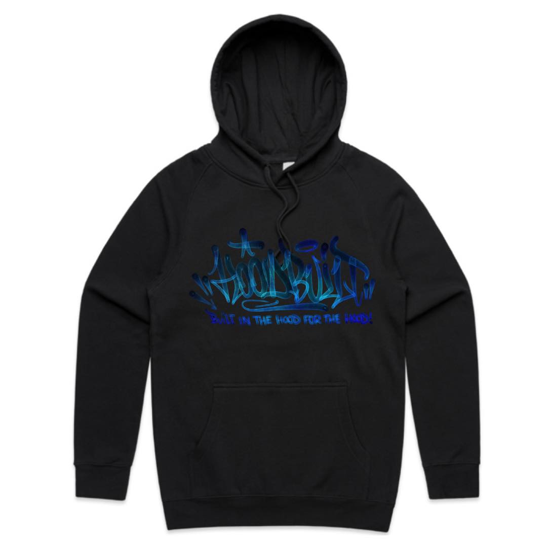 Adults Blue font faded Hoodies