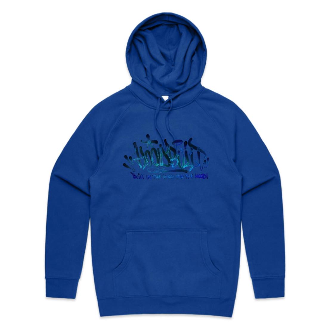 Adults Blue font faded Hoodies