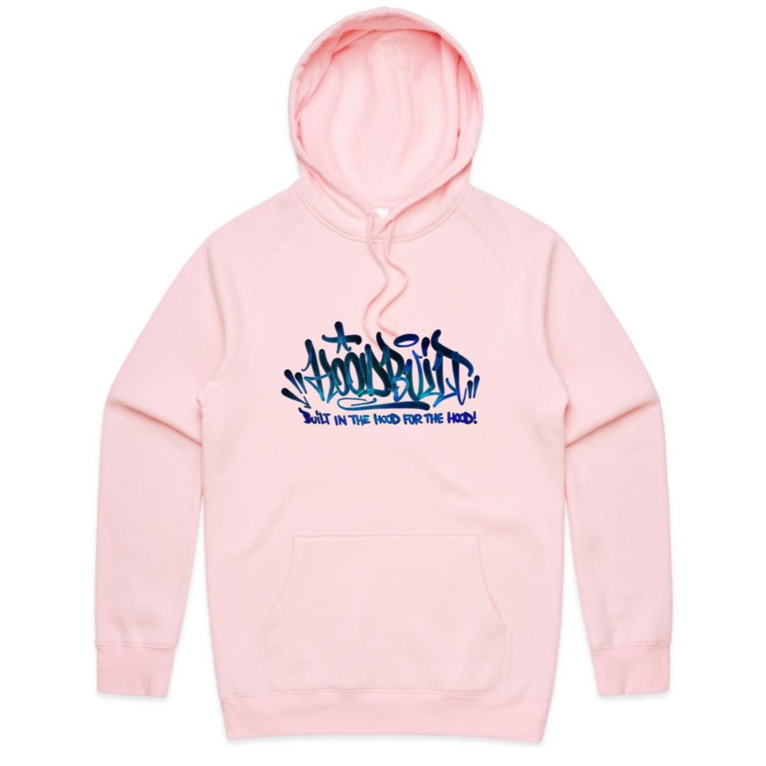 Adults Blue font faded Hoodies