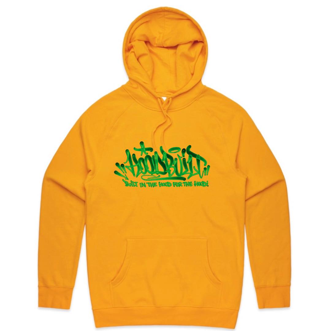 Adults Green Font Faded Hoodies