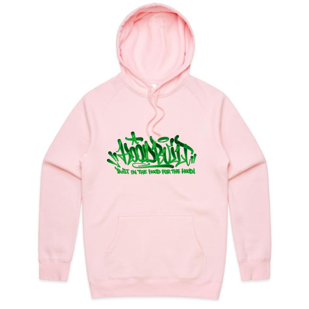 Adults Green Font Faded Hoodies